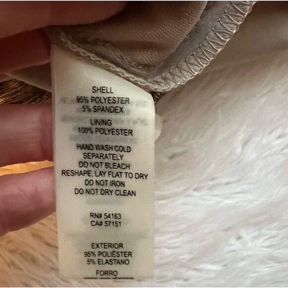 NEW! Vince Camuto Silver Metallic Knit Cowl Neck Sheath Dress Size 8- MSRP $138 - Picture 9 of 9